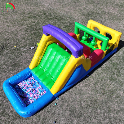 Curso de obstáculos combo de salpicador inflable Casa del castillo de salto con toboganes Escalada de obstáculos de la cisterna