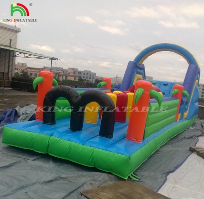 Parque de juegos inflables de PVC gigante para niños, campo de obstáculos inflables al aire libre