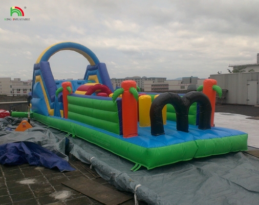 Parque de juegos inflables de PVC gigante para niños, campo de obstáculos inflables al aire libre