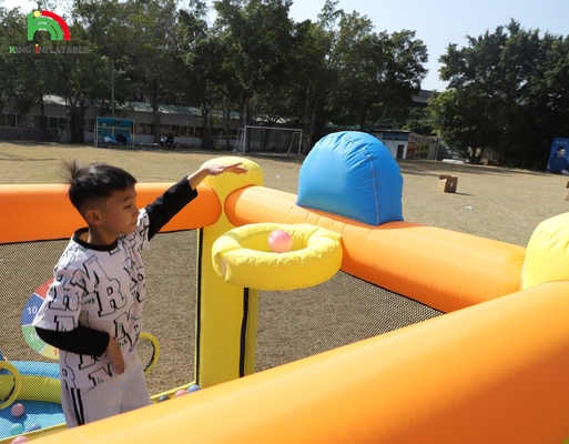 Niños Inflable Casa de Salto Combo Fiesta Pequeño Inflable Salto castillo de salto con piscina de tobogán Cesta de dardos Trampolín