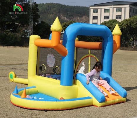 Niños Inflable Casa de Salto Combo Fiesta Pequeño Inflable Salto castillo de salto con piscina de tobogán Cesta de dardos Trampolín