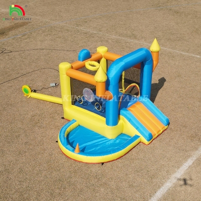 Niños Inflable Casa de Salto Combo Fiesta Pequeño Inflable Salto castillo de salto con piscina de tobogán Cesta de dardos Trampolín
