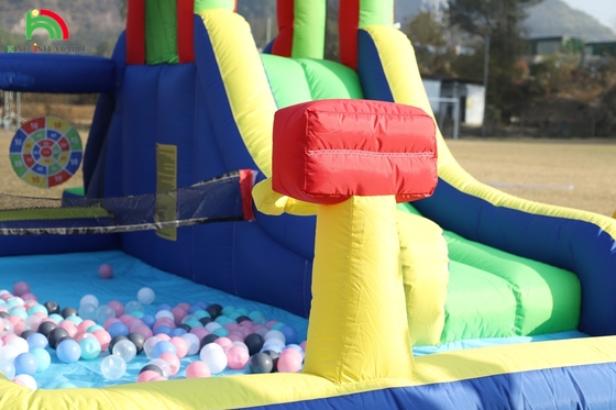 Fiesta de niños húmedo secoInflable Casa de salto de agua deslizamiento de salto Combinación con una piscina de salto más grande