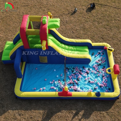 Fiesta de niños húmedo secoInflable Casa de salto de agua deslizamiento de salto Combinación con una piscina de salto más grande