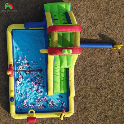 Fiesta de niños húmedo secoInflable Casa de salto de agua deslizamiento de salto Combinación con una piscina de salto más grande