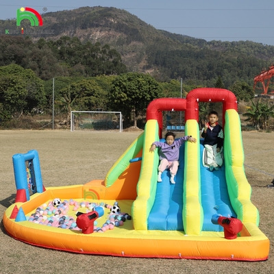 Salpicador Inflable Combo Casa de Salto de Carril Doble tobogán de agua inflable con piscina de agua Trampolín de tiro de red Cesta de escalada