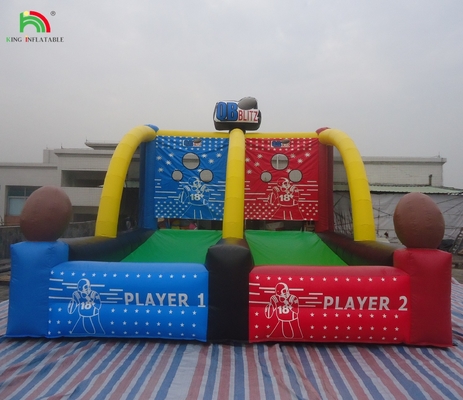 Juegos Inflables al aire libre Juegos de diversión Deportes Quarterback Blitz Juego de lanzamiento de fútbol inflable