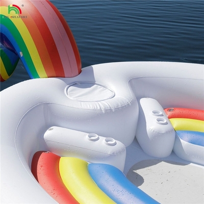 6 Personas Inflables Unicornio Montaña de agua del mar lago piscina flotante Juguete de agua gigante Unicornio Inflables Cama flotante para la fiesta de agua