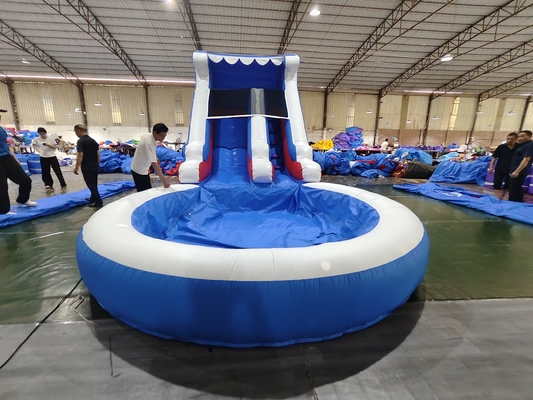 Deslizamiento de agua comercial inflables juegos al aire libre para niños húmedo seco deslizamiento de agua inflables con piscina de salpicadura de agua