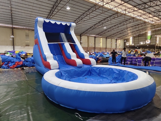 Deslizamiento de agua comercial inflables juegos al aire libre para niños húmedo seco deslizamiento de agua inflables con piscina de salpicadura de agua