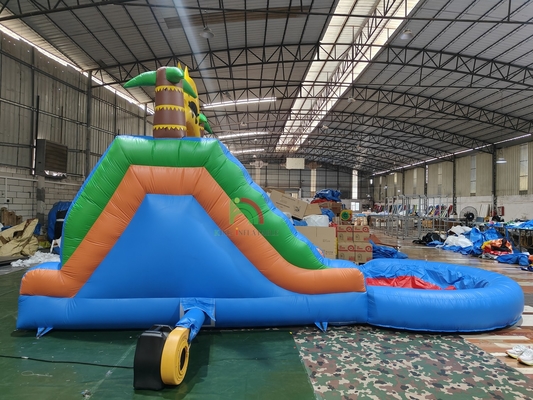 Adultos Niños tobogán de agua de grado comercial de PVC completo de doble carril tobogán de agua inflable con piscina de agua hermética