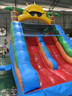 Adultos Niños tobogán de agua de grado comercial de PVC completo de doble carril tobogán de agua inflable con piscina de agua hermética