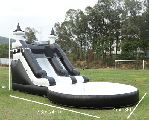 tobogán de agua inflables tobogán de agua blanco y negro tobogán infantil con piscina de agua más grande