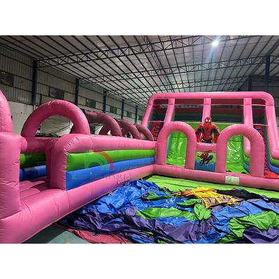 Grado comercial PVC Spider-Man tobogán de agua inflable Casa de rebote comboSlide de curso de obstáculos tobogán de agua inflable