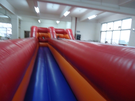 Juego de Bungee Run Inflable al aire libre para dos personas Desafío Race Dual Lanes Juegos Inflables Interactivos