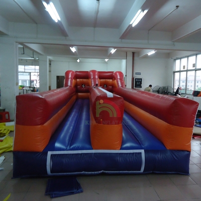 Juego de Bungee Run Inflable al aire libre para dos personas Desafío Race Dual Lanes Juegos Inflables Interactivos