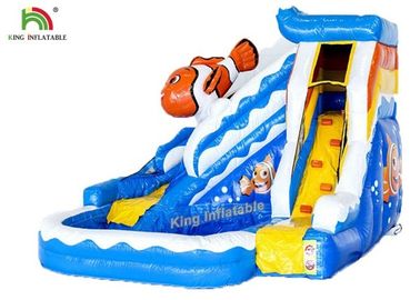 Tobogán acuático inflable azul comercial del PVC Tarapulin mini con 2 años de garantía