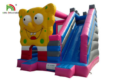 Castillo de salto inflable de la casa rosada de Spongebob con los pantalones y el lado cuadrados