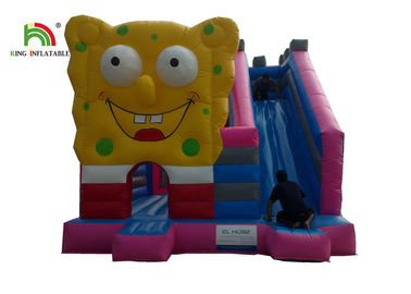 Castillo de salto inflable de la casa rosada de Spongebob con los pantalones y el lado cuadrados