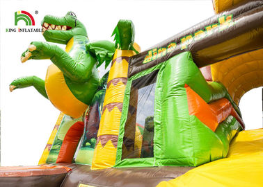 Casa inflable modificada para requisitos particulares de la despedida de los dinosaurios del tamaño/castillo animoso del niño con la diapositiva
