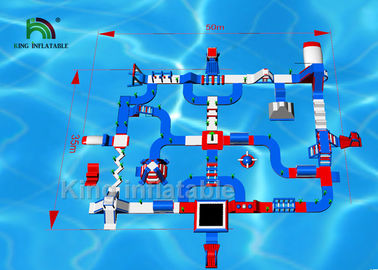 parques inflables del agua de la diversión roja de 50 de los x 35m con 2 años de garantía