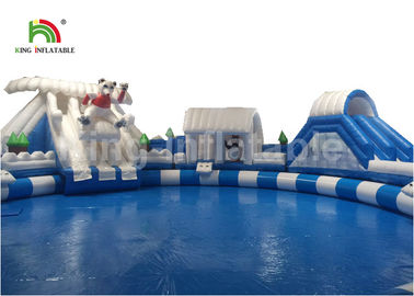 Artículo inflable gigante blanco de encargo del parque del agua de la tierra del oso polar inodoro