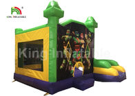 Castillo de salto inflable del verde del tema de la liga de justicia EN71 con la diapositiva para los niños