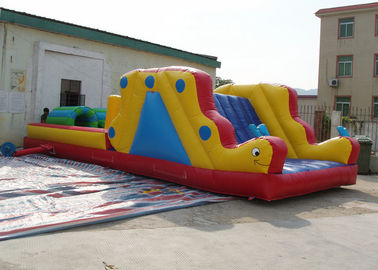 Carrera de obstáculos inflable comercial gigante con la diapositiva/el túnel inflable el 10x4m
