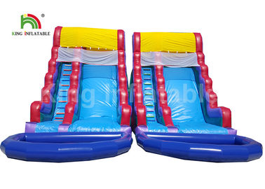 Tobogán acuático inflable doble del PVC de Platón con la piscina garantía de 1 año