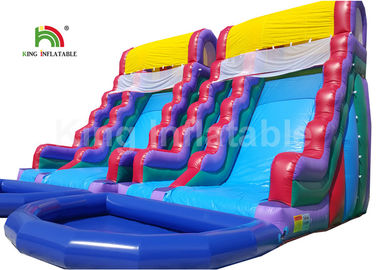 Tobogán acuático inflable doble del PVC de Platón con la piscina garantía de 1 año