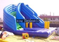 Blue Durable Inflatable Water Slide With Pool N Obstacle Games CE Customized