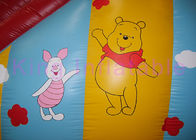 Rojo/amarillo/el azul uno amplio explote los juguetes secos del PVC Winnie the Pooh de la prenda impermeable de la diapositiva