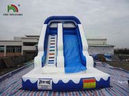 tobogán acuático inflable del solo carril de la lona del PVC de 0.55m m con color azul/blanco de la piscina