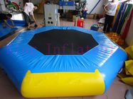 Juguete inflable del PVC del trampolín del parque del agua del diámetro amarillo/azul de 3M para el parque del agua