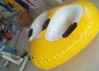 Boya inflable del amarillo del juguete del agua de la lona del PVC del artículo 0.9m m Platón para el parque del agua