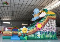 El tema colorido del bosque del elefante del PVC explota la diapositiva seca del tablero para la diversión del patio trasero