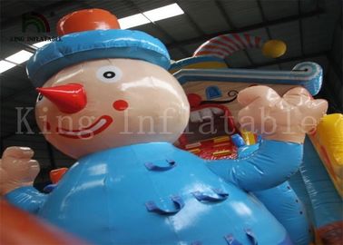 Casas comerciales inflables de la despedida del PVC del payaso colorido 0.55m m con la diapositiva para los niños