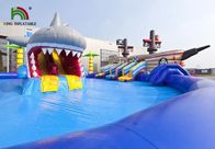 Parque inflable Multiplay/patio colorido del agua del PVC del pirata/del tiburón 0.9m m