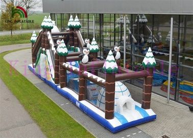 juegos inflables de los deportes del hielo del PVC de 0.55m m y del mundo de la nieve/carrera de obstáculos asombrosa del diseño