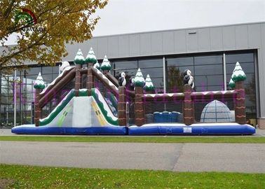 juegos inflables de los deportes del hielo del PVC de 0.55m m y del mundo de la nieve/carrera de obstáculos asombrosa del diseño