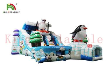 Diapositiva seca inflable de encargo del hielo y del mundo de la nieve con prenda impermeable animosa del curso