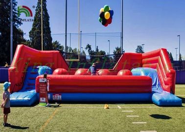Los juegos inflables rojos o azules sin plomo de los deportes/explotan la carrera de obstáculos y resbalan
