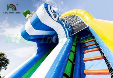Diapositiva seca inflable tropical, diapositiva feliz del PVC del muchacho que practica surf para los niños
