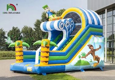Diapositiva seca inflable tropical, diapositiva feliz del PVC del muchacho que practica surf para los niños