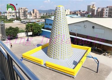 Juegos inflables de los deportes del exterior comercial, pared que sube inflable amarilla