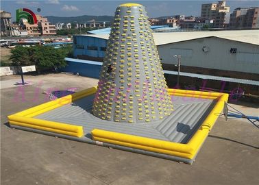 Juegos inflables de los deportes del exterior comercial, pared que sube inflable amarilla