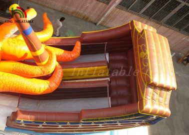 Diapositiva seca del barco inflable al aire libre del pulpo con el carril de la remolque para la ciudad de la diversión del paraíso de los niños