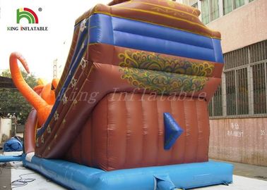 Diapositiva seca del barco inflable al aire libre del pulpo con el carril de la remolque para la ciudad de la diversión del paraíso de los niños