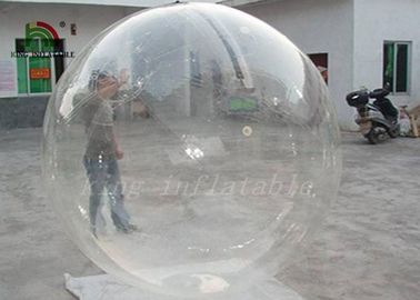 Bola inflable transparente clara de la aguamarina del diámetro del PVC los 2m/bola del agua con la cremallera de YKK