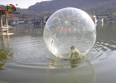 Bola inflable transparente clara de la aguamarina del diámetro del PVC los 2m/bola del agua con la cremallera de YKK
